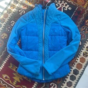 Lululemonn beaming blue St. Moritz puffer fleece zip up jacket size 2